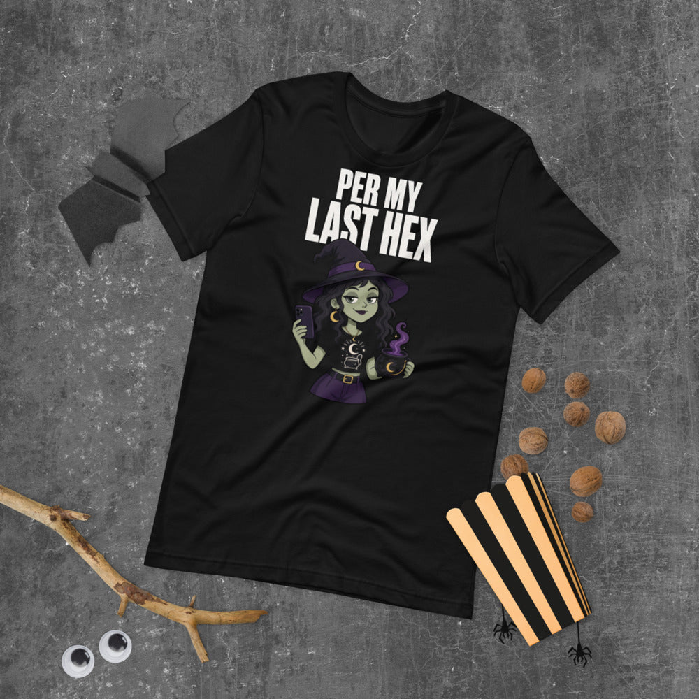 Per My Last Hex Tee mockup — Black