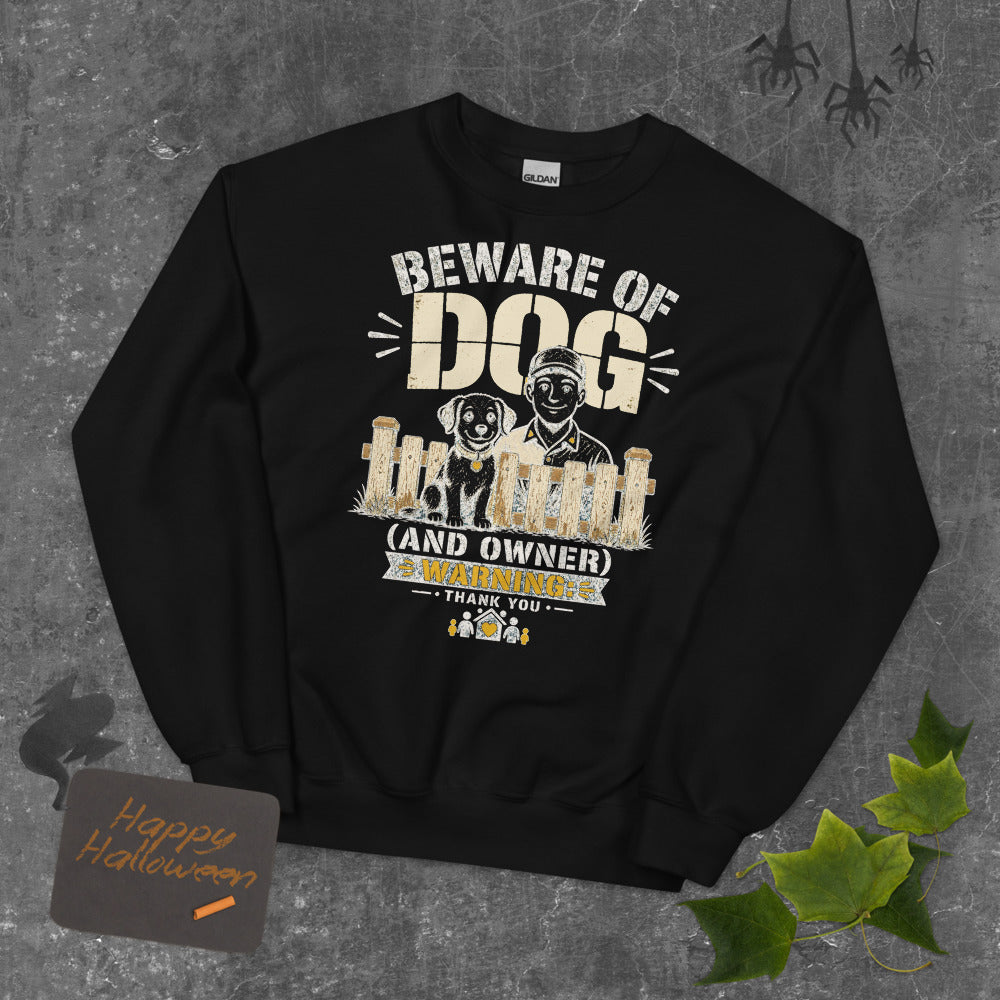 Beware of Dog Sweatshirt mockup — Black