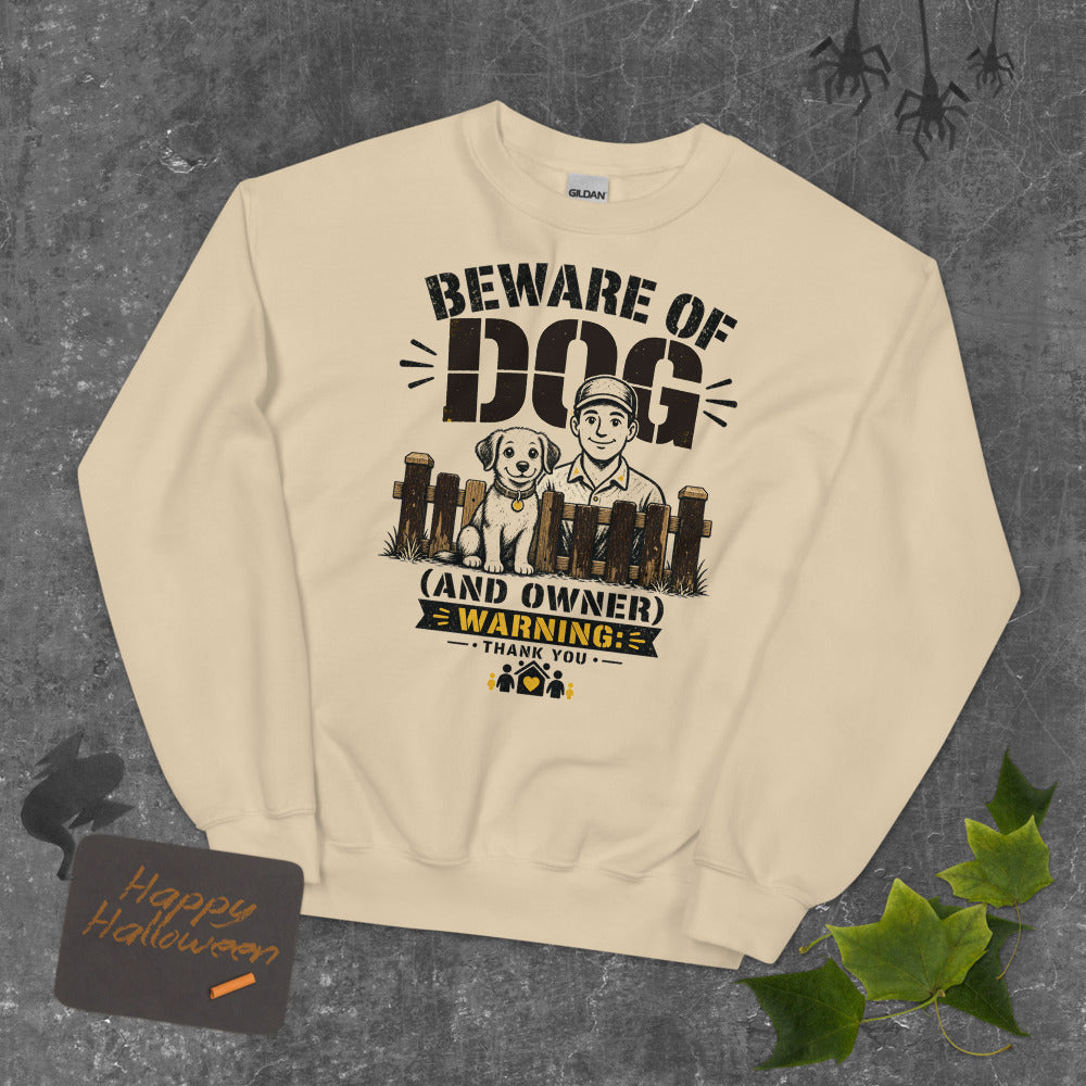 Beware of Dog Sweatshirt mockup — Cream