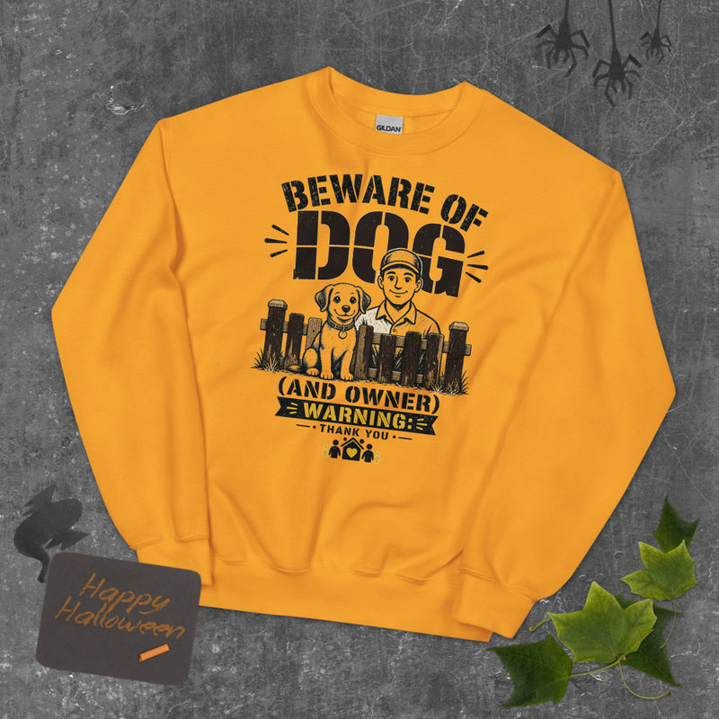 Beware of Dog Sweatshirt mockup — Mustard