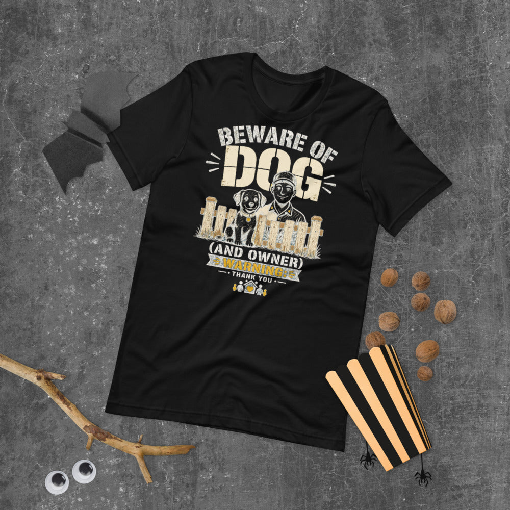 Beware of Dog Tee mockup — Black