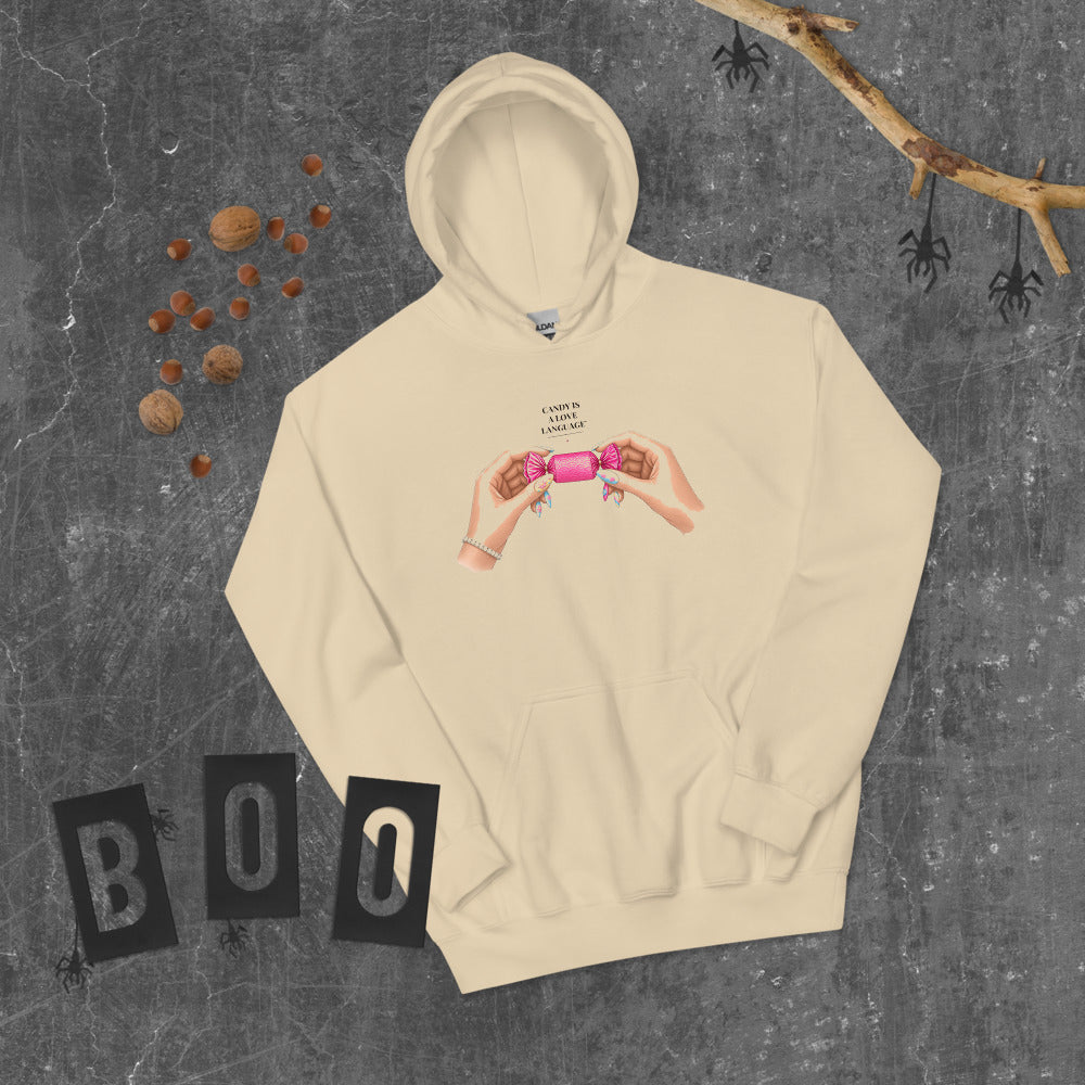 Candy Is a Love Language Hoodie mockup — Soft Cream