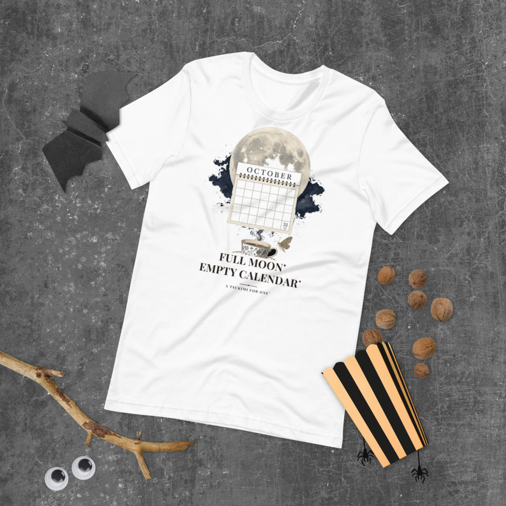 Full Moon Empty Calendar Tee mockup — White