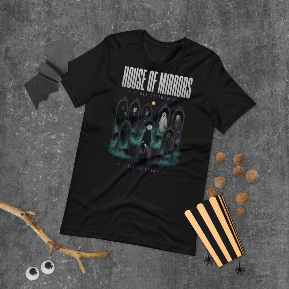 House of Mirrors Tee mockup — Black