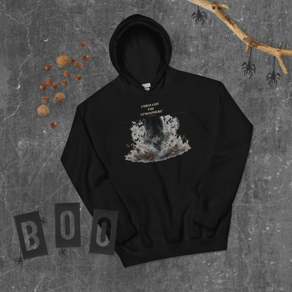 I Brought the Atmosphere Hoodie mockup — Black