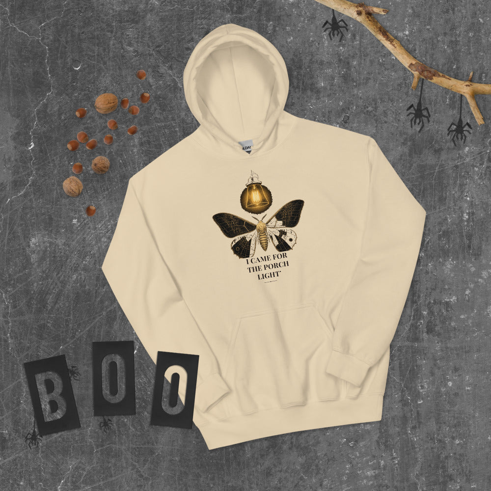I Came for the Porch Light Hoodie mockup — Soft Cream