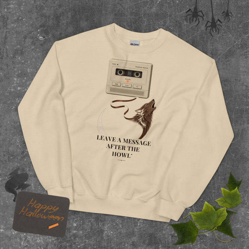 Leave a Message After the Howl Sweatshirt mockup — Soft Cream